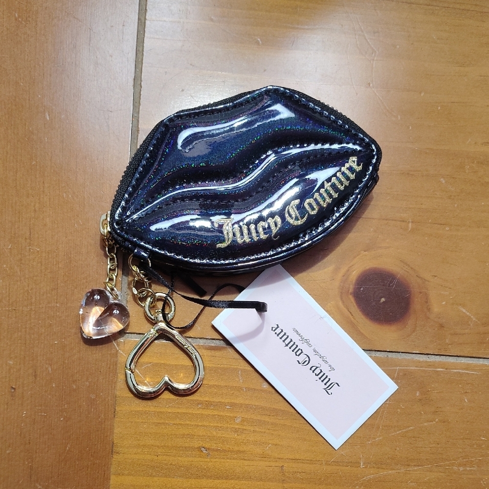 Juicy Couture Glossy Black Lip Coin Pouch